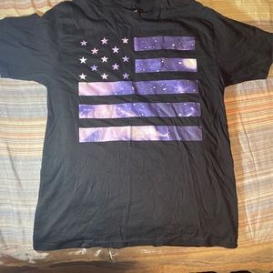UNIVIBE BLACK US FLAG T-SHIRT